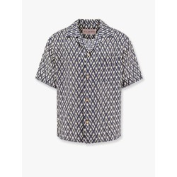 Valentino linen shirt with toute la v all-over print