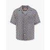 Valentino linen shirt with toute la v all-over print
