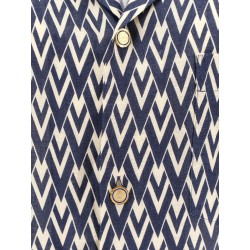 Valentino linen shirt with toute la v all-over print