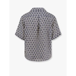 Valentino linen shirt with toute la v all-over print