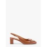 Leather slingback with metal detail