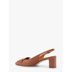 Leather slingback with metal detail