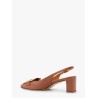 Leather slingback with metal detail