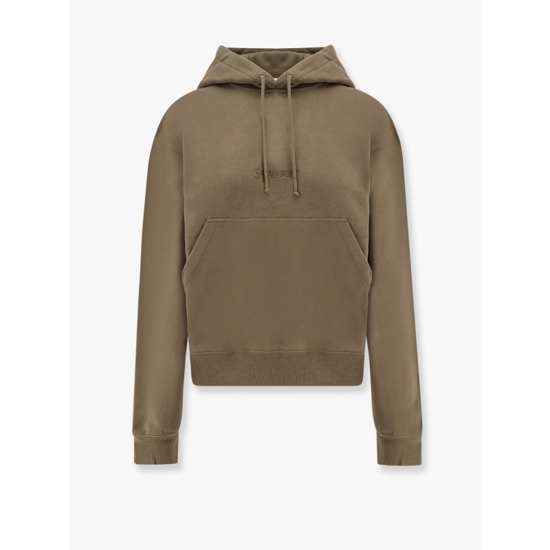Cotton sweatshirt with logo embroidery