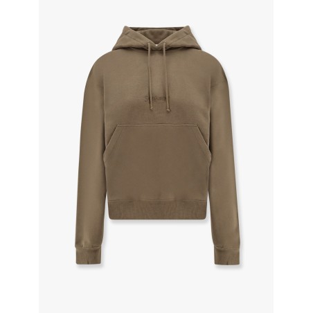 Cotton sweatshirt with logo embroidery