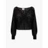Perforated cotton sweater