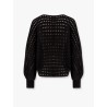 Perforated cotton sweater