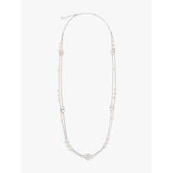 Vlogo signature metal and pearls necklace