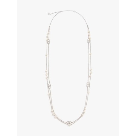 Vlogo signature metal and pearls necklace