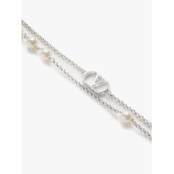 Vlogo signature metal and pearls necklace