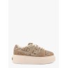 Match canvas and suede low-top sneakers
