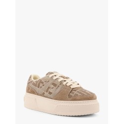 Match canvas and suede low-top sneakers