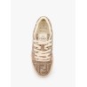 Match canvas and suede low-top sneakers