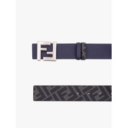 Reversible leather and ff fabric belt