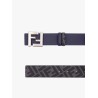 Reversible leather and ff fabric belt