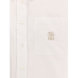 Cotton shirt with logo embroidery