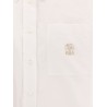 Cotton shirt with logo embroidery