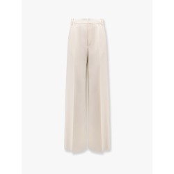 Flared virgin wool and silk trouser