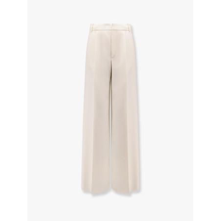 Flared virgin wool and silk trouser