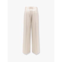 Flared virgin wool and silk trouser