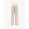Flared virgin wool and silk trouser