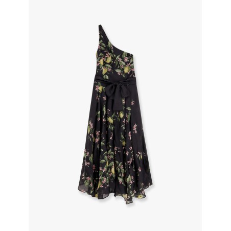 Sterlizia ramie long dress with multicolor print