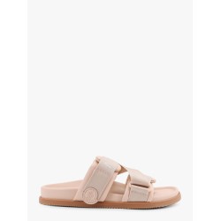 Mon summer leather sandals with nylon details