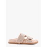 Mon summer leather sandals with nylon details