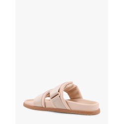 Mon summer leather sandals with nylon details