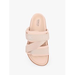 Mon summer leather sandals with nylon details