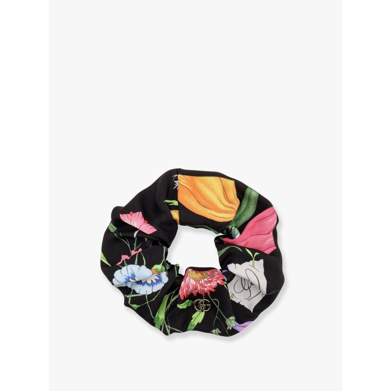 Silk scrunchie with iconic floral print