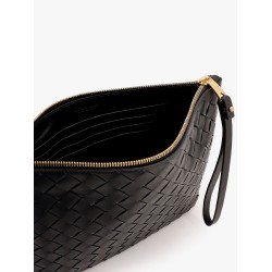 Intrecciato leather pouch