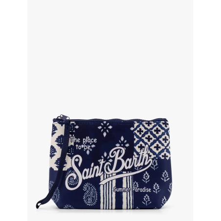 Aline pochette with patch indigo print