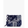 Aline pochette with patch indigo print