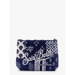 Aline pochette with patch indigo print