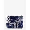 Aline pochette with patch indigo print