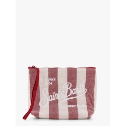 Aline soft pochette with linen stripes big print