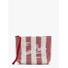 Aline soft pochette with linen stripes big print
