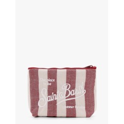Aline soft pochette with linen stripes big print