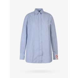 Cotton shirt with striped motif