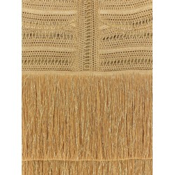 Long dress with embroidered courset and fringes
