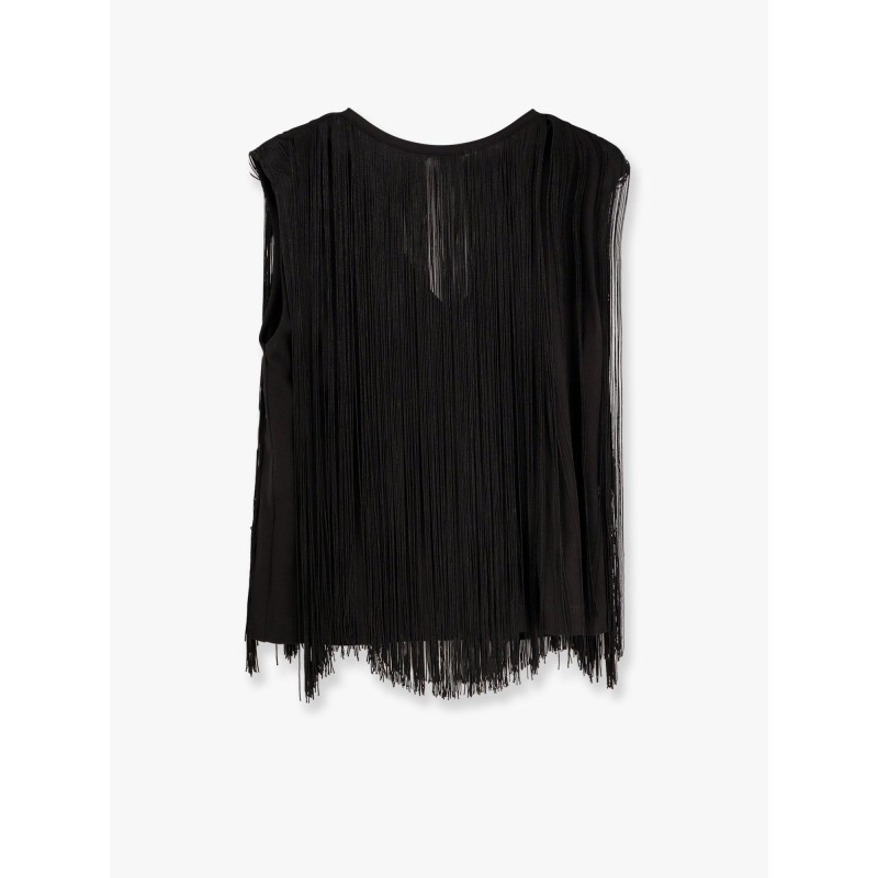 Cotton and viscose top with fringes