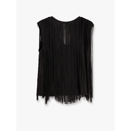 Cotton and viscose top with fringes