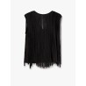 Cotton and viscose top with fringes