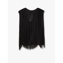 Cotton and viscose top with fringes