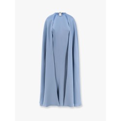 Managua silk long dress with silk cape and metal detail