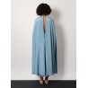 Managua silk long dress with silk cape and metal detail