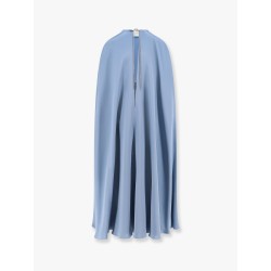 Managua silk long dress with silk cape and metal detail