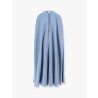 Managua silk long dress with silk cape and metal detail