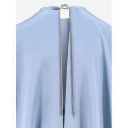 Managua silk long dress with silk cape and metal detail